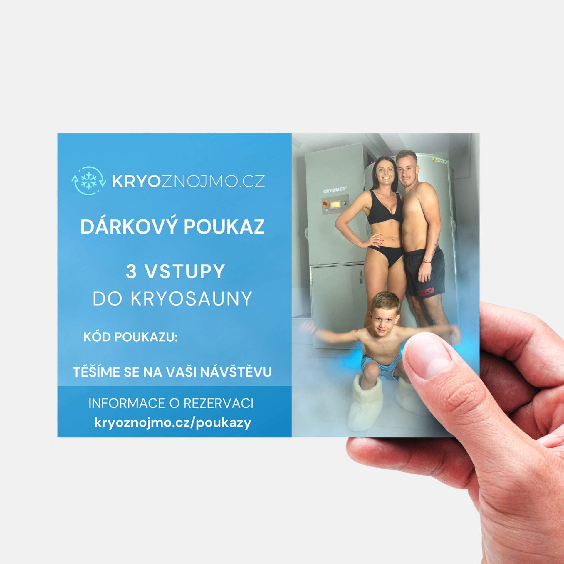 Dárkový poukaz na 3 vstupy do kryosauny